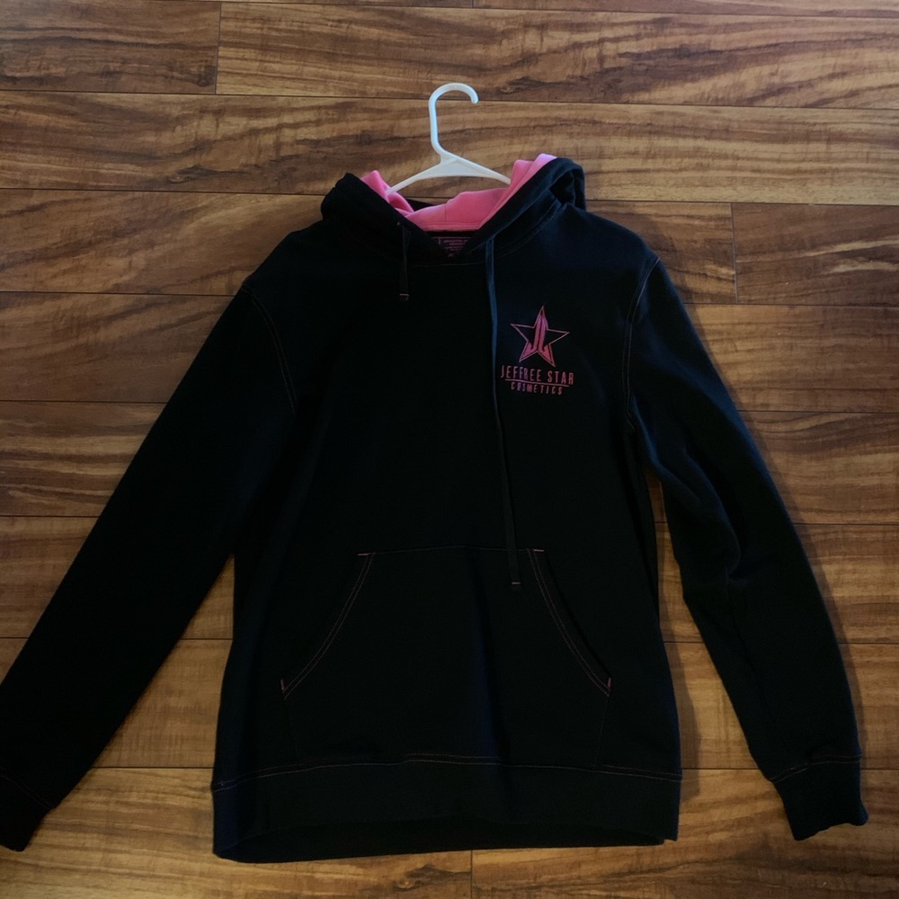 Jeffeee Star velvet hooded sweatshirt